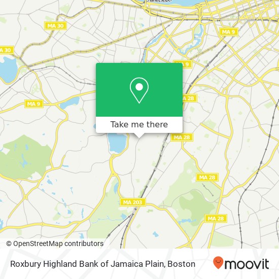 Roxbury Highland Bank of Jamaica Plain map