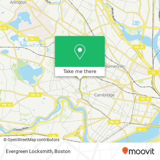 Evergreen Locksmith map