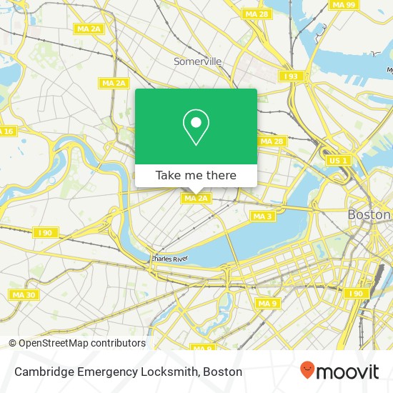 Mapa de Cambridge Emergency Locksmith