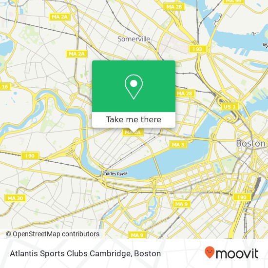 Atlantis Sports Clubs Cambridge map