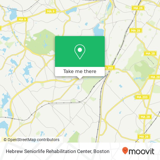 Mapa de Hebrew Seniorlife Rehabilitation Center