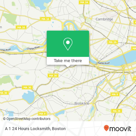 A 1 24 Hours Locksmith map