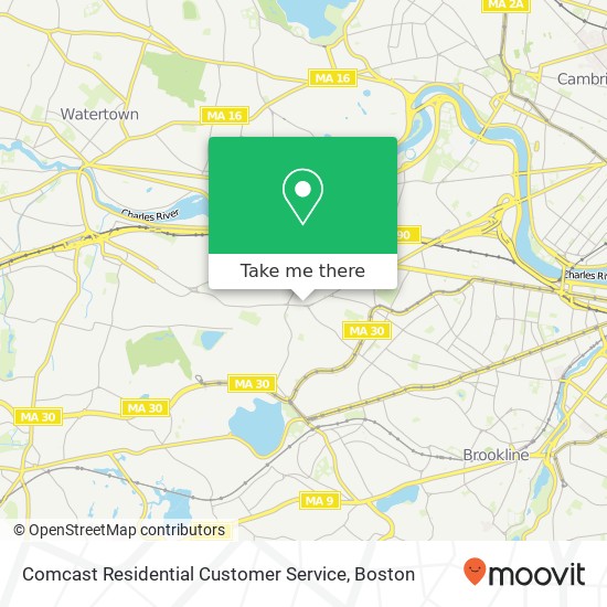 Mapa de Comcast Residential Customer Service