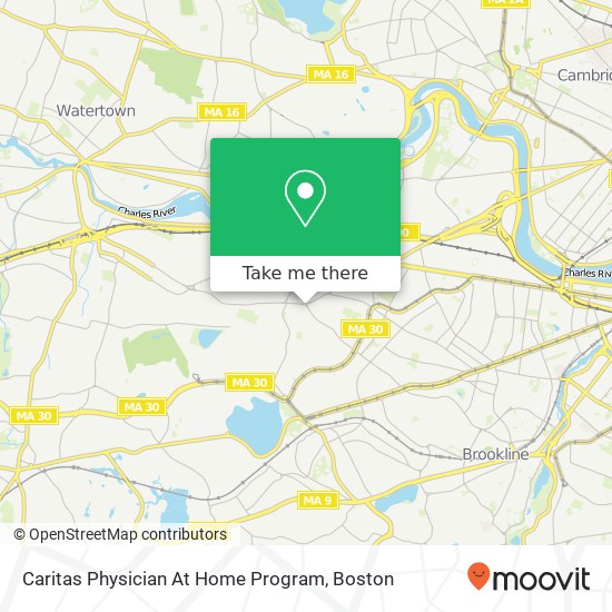 Mapa de Caritas Physician At Home Program