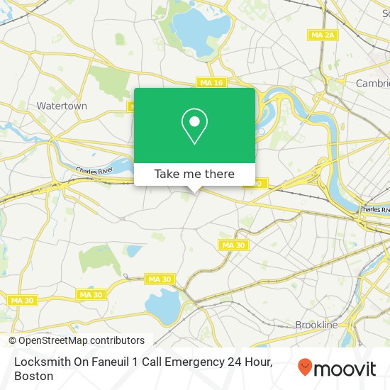 Mapa de Locksmith On Faneuil 1 Call Emergency 24 Hour