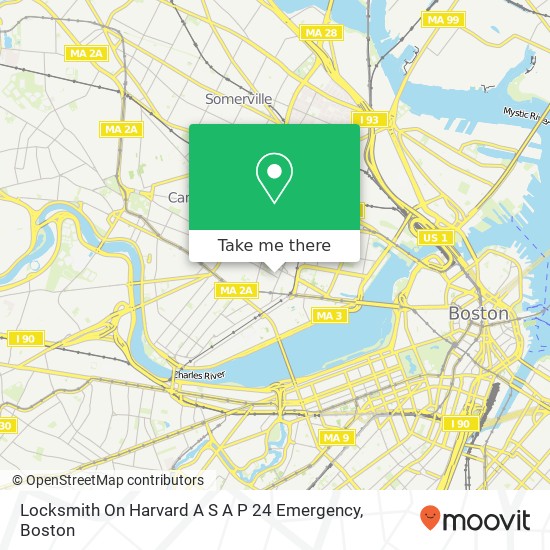 Locksmith On Harvard A S A P 24 Emergency map