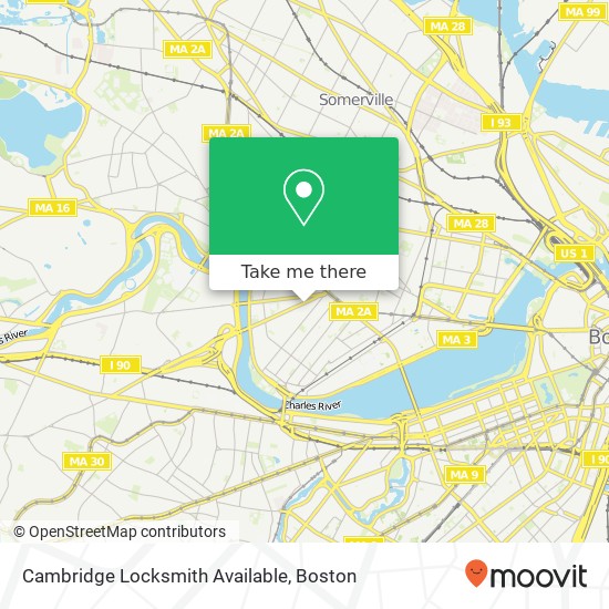 Cambridge Locksmith Available map