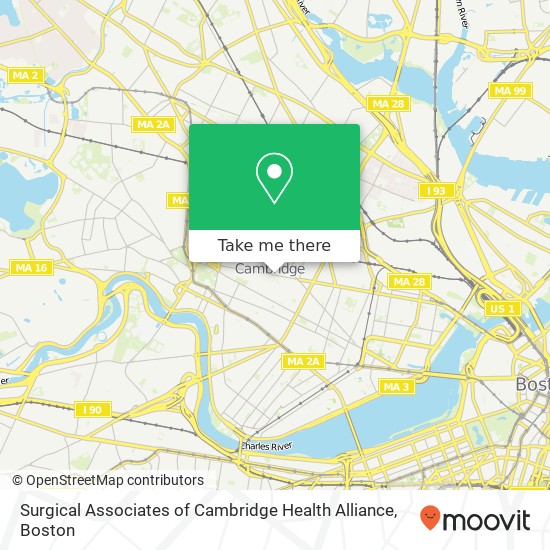 Surgical Associates of Cambridge Health Alliance map