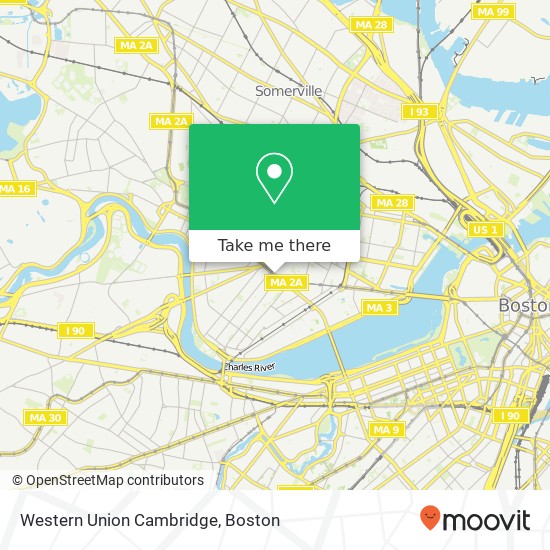 Mapa de Western Union Cambridge