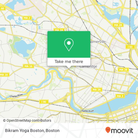 Bikram Yoga Boston map