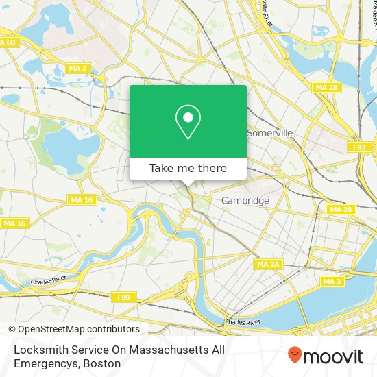 Locksmith Service On Massachusetts All Emergencys map