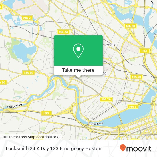 Mapa de Locksmith 24 A Day 123 Emergency