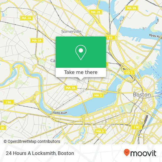 24 Hours A Locksmith map