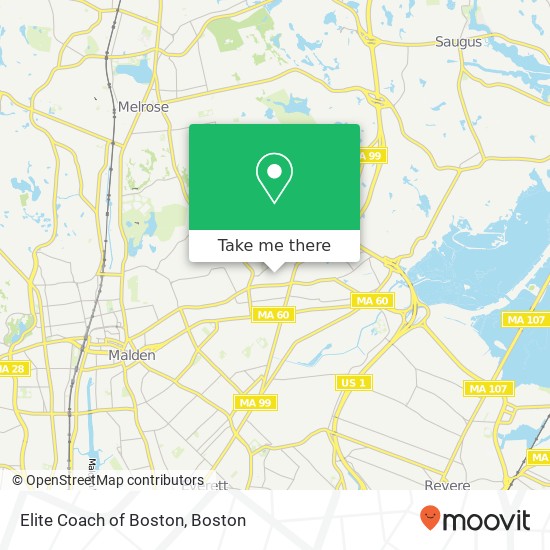 Elite Coach of Boston map