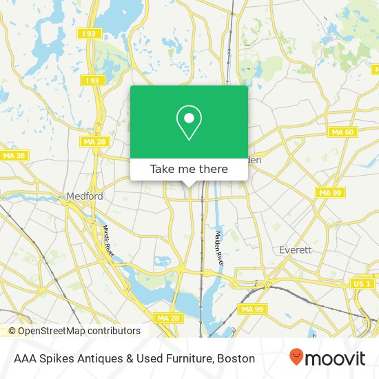 Mapa de AAA Spikes Antiques & Used Furniture