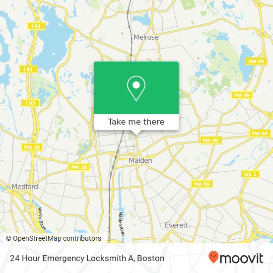 Mapa de 24 Hour Emergency Locksmith A