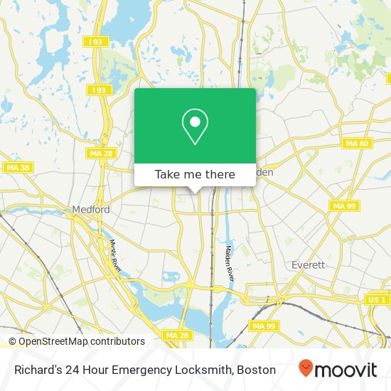 Richard's 24 Hour Emergency Locksmith map