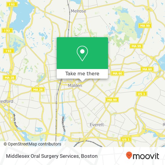 Mapa de Middlesex Oral Surgery Services