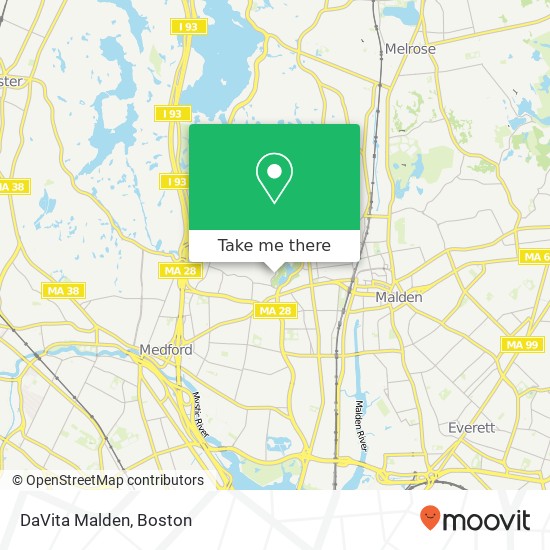 DaVita Malden map