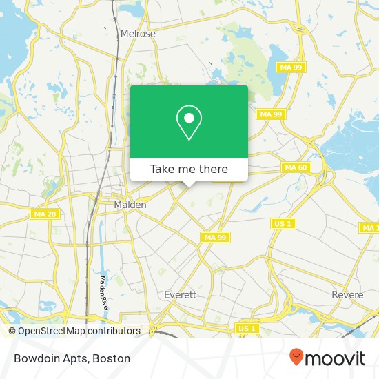 Bowdoin Apts map