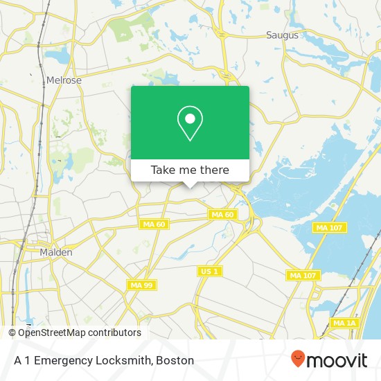 A 1 Emergency Locksmith map