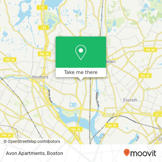 Avon Apartments map