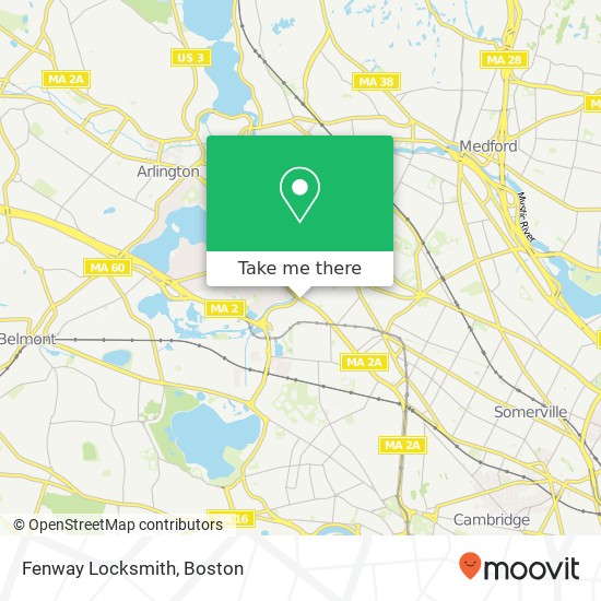 Mapa de Fenway Locksmith