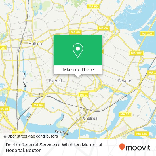 Mapa de Doctor Referral Service of Whidden Memorial Hospital