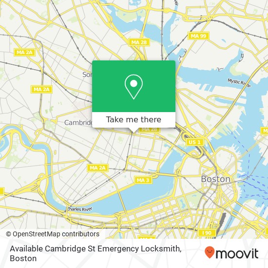 Available Cambridge St Emergency Locksmith map