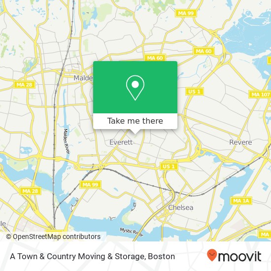 Mapa de A Town & Country Moving & Storage