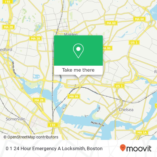 Mapa de 0 1 24 Hour Emergency A Locksmith