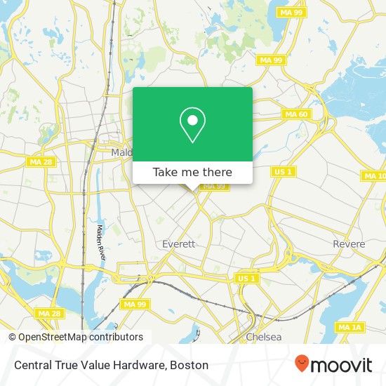 Central True Value Hardware map