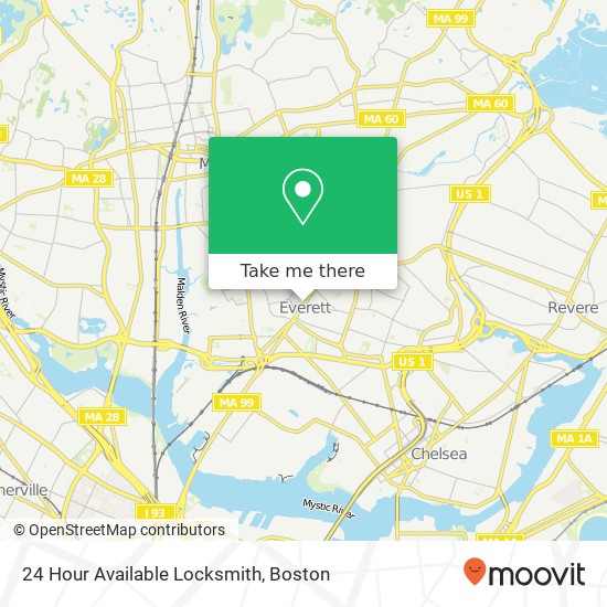 Mapa de 24 Hour Available Locksmith
