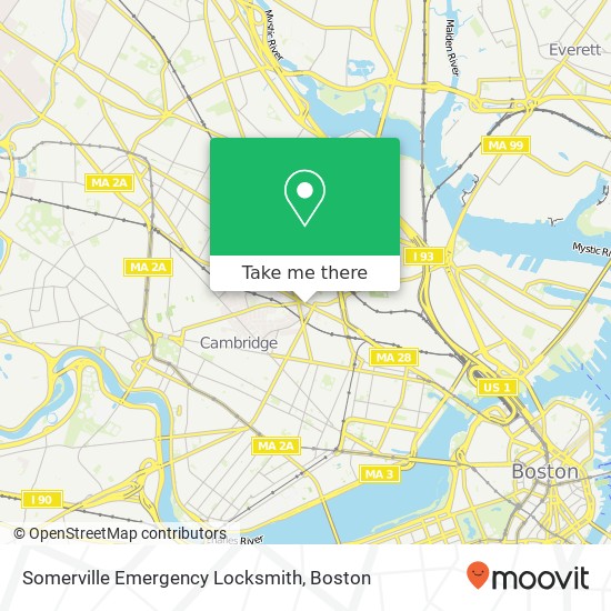 Mapa de Somerville Emergency Locksmith