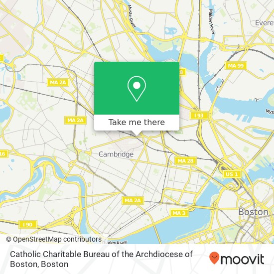 Catholic Charitable Bureau of the Archdiocese of Boston map