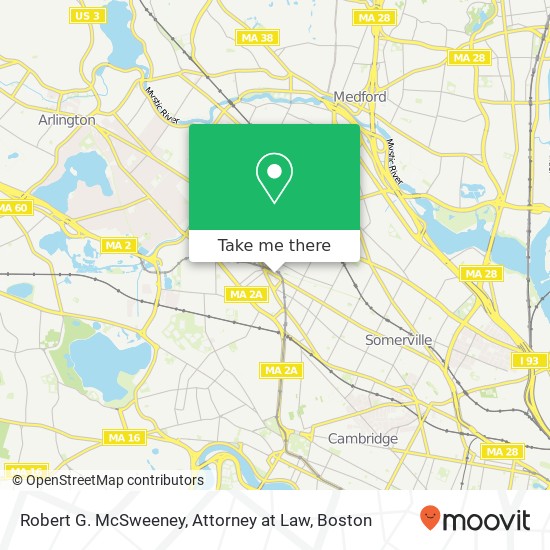Mapa de Robert G. McSweeney, Attorney at Law
