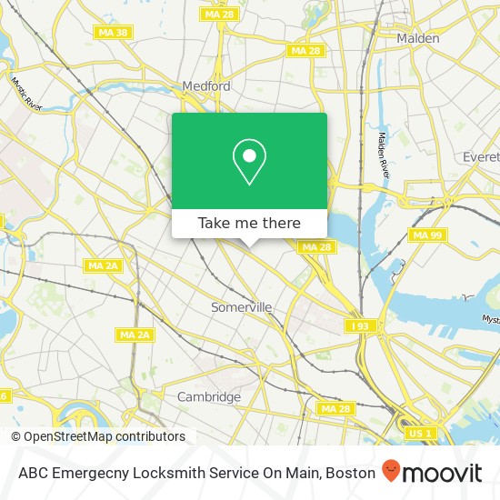 Mapa de ABC Emergecny Locksmith Service On Main