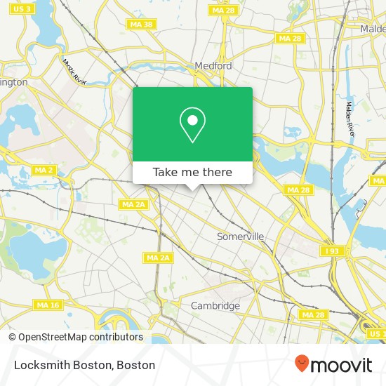 Locksmith Boston map