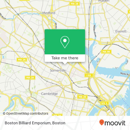 Mapa de Boston Billiard Emporium