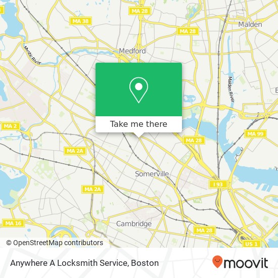 Anywhere A Locksmith Service map