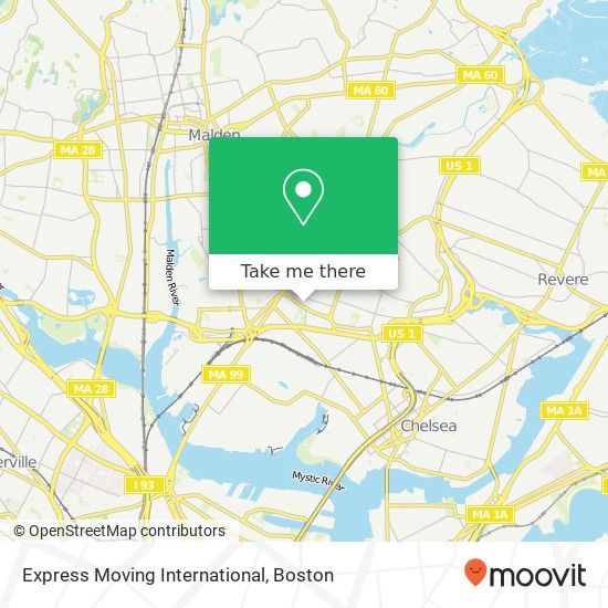 Express Moving International map
