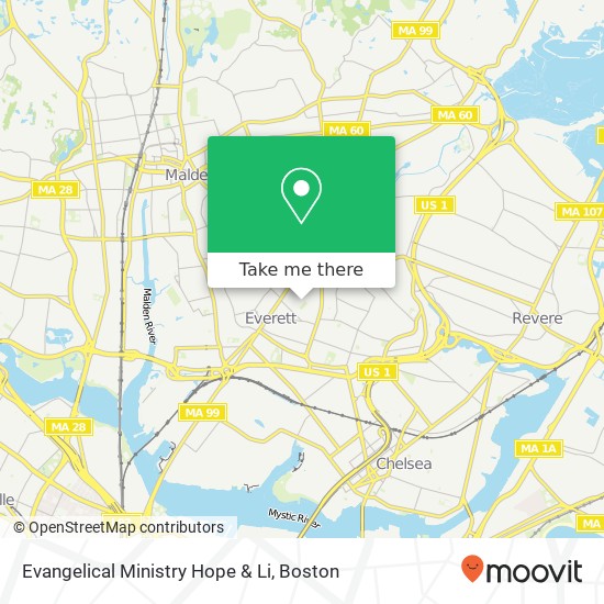 Mapa de Evangelical Ministry Hope & Li
