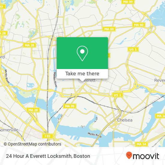 Mapa de 24 Hour A Everett Locksmith