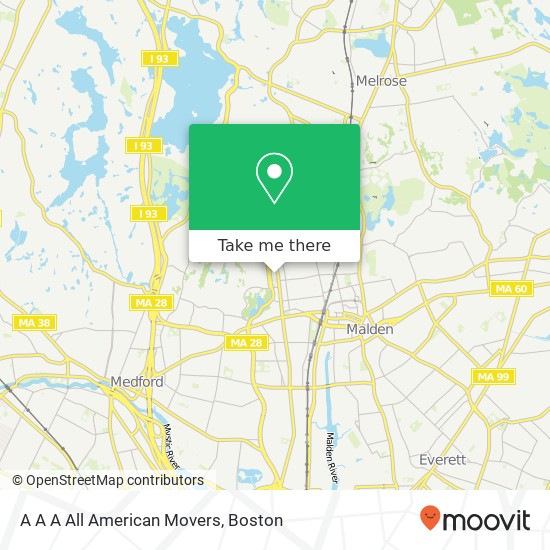 A A A All American Movers map