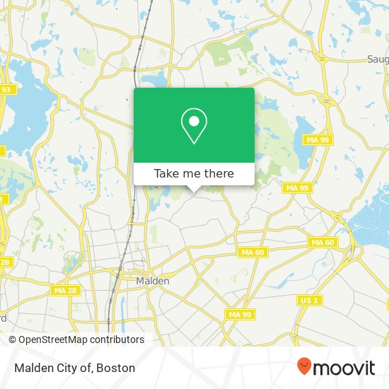 Malden City of map