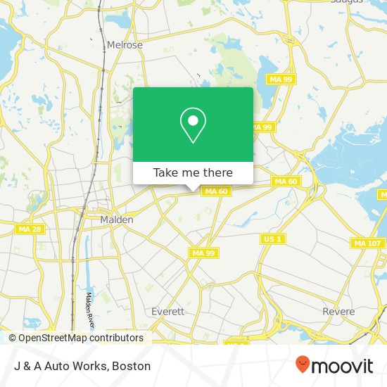 J & A Auto Works map