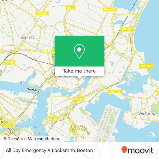 Mapa de All Day Emergency A Locksmith