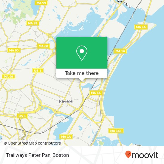 Mapa de Trailways Peter Pan