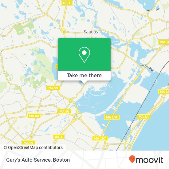 Gary's Auto Service map
