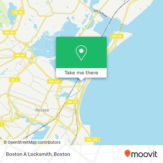 Boston A Locksmith map